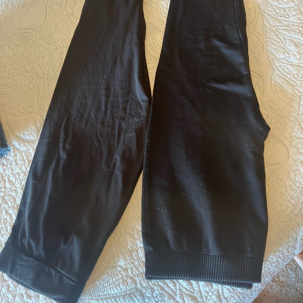 Two pair Black VERY soft ladies leggings size 8-10.